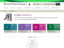 Tablet Screenshot of directory.islington.gov.uk